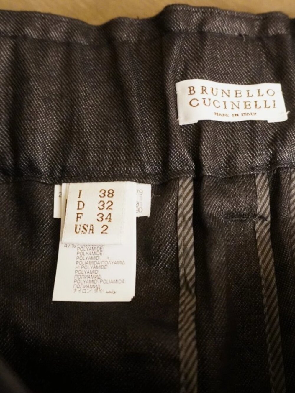 Brunello Cucinelli Linen Pants Black Elastic Waist Pull On Relaxed Luxury Size 2 - Picture 11 of 11